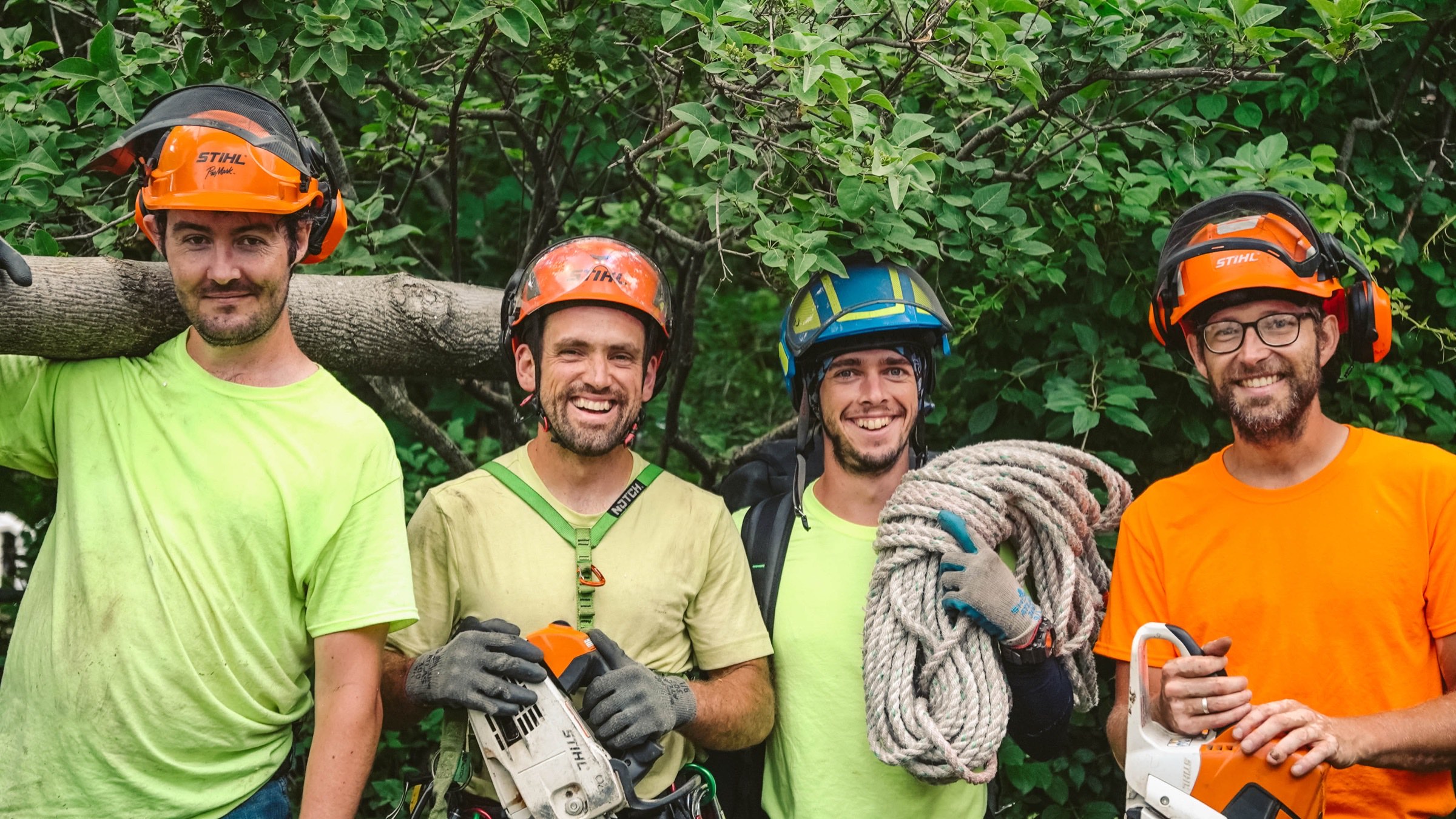 The Tree Loving Care crew on a job site